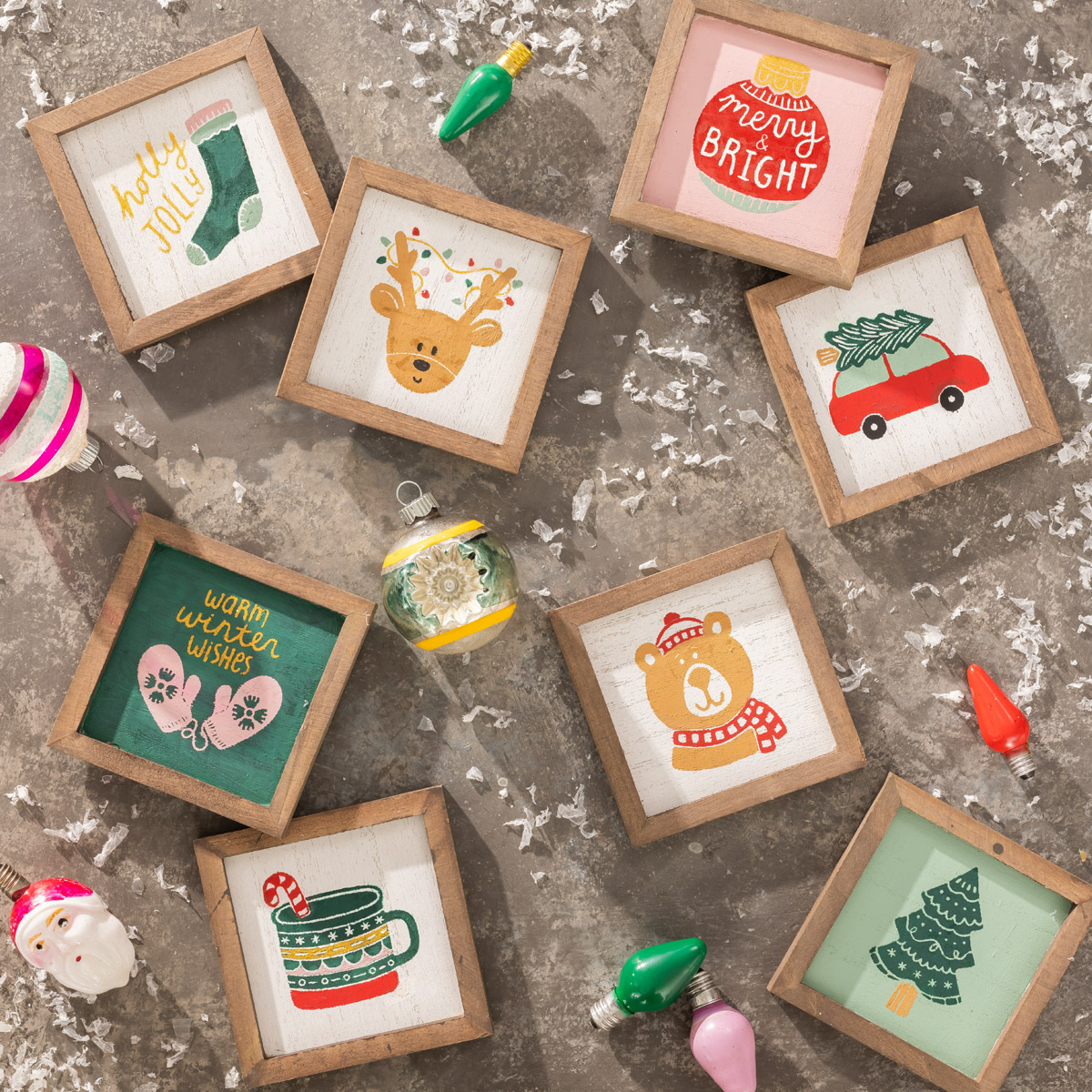 BAOFALI Siebdruck-Schablonen Set - Wiederverwendbare Weihnachts-Schablonen