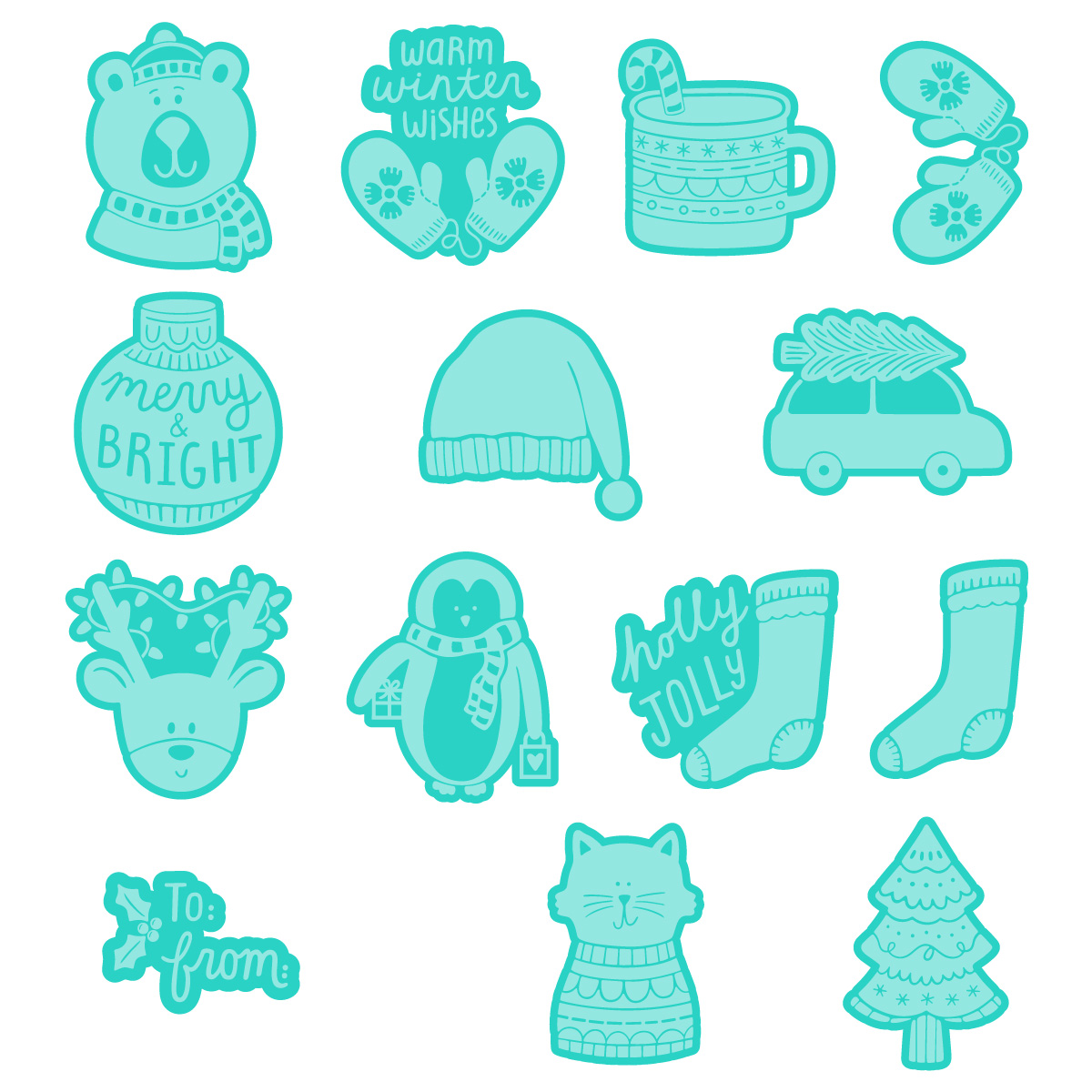 Chalk Couture. Digital Bundle Merry and Bright Minis Chalk Couture