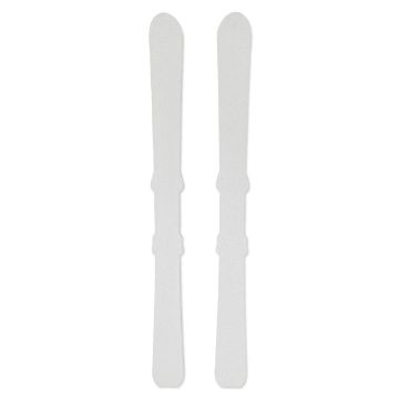 Show details for Skis Chalkable Shapes (2 Pieces) Two white tongue depressors are arranged vertically side by side against a plain white background. Each depressor has a smooth and rounded top, a slightly wider and uniform body, and a rounded bottom.