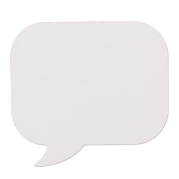 Show details for Couture Boutique® Chalkable Shapes You Are Awesome A blank white speech bubble with rounded corners on a plain background. The speech bubble has a pointed tail extending from the bottom left corner, giving it a classic comic or dialog box appearance.