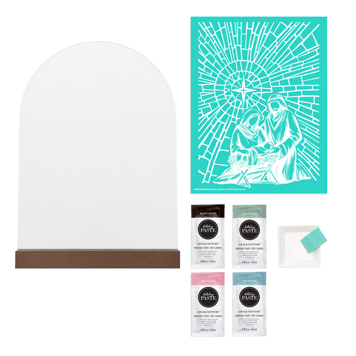 Chalk Couture. Stained Glass Nativity DIY Decor Kit Home Decor