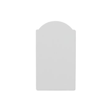Show details for Reusable Medium Archway Shape  White, rectangular, plastic object with a rounded top and two small corner notches near the top, on a white background.