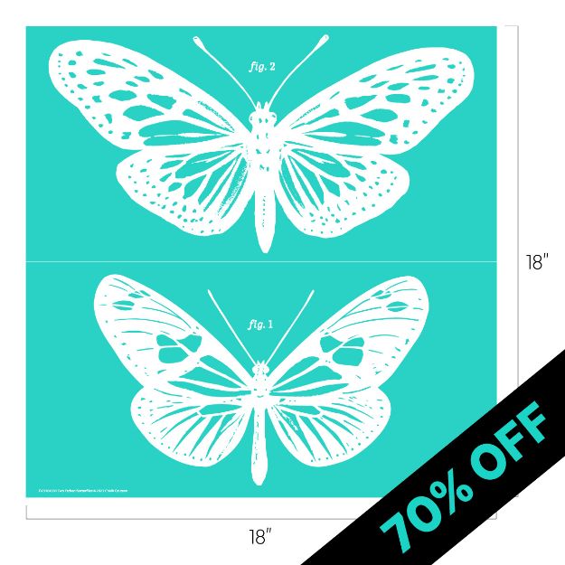 Chalk Couture. Two Etched Butterflies Home Decor Chalk Couture