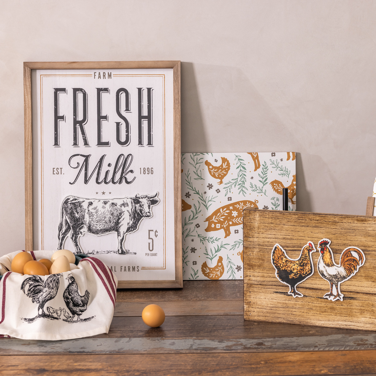 Chalk Couture. Farm Animals Pattern Home Decor Chalk Couture