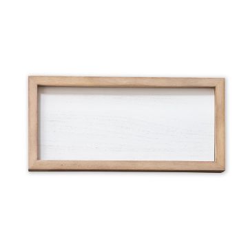 Show details for Outside The Box Frame (5" x 12") A rectangular wooden frame with a light natural finish, surrounding a white, blank surface. The frame has a simple, minimalist design and is positioned horizontally.