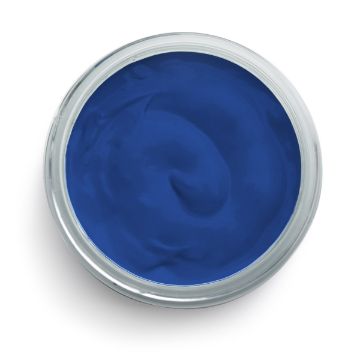 Show details for Cadet Paste A close-up view of an open container filled with smooth, deep blue Chalk Couture paste. The paste has a shiny, creamy texture and appears to be swirled slightly. The container is round with a silver rim.