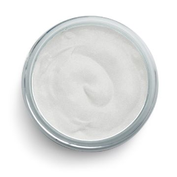 Show details for Shimmer Frost Paste A top-down view of an open jar filled with Chalk Couture paste. The paste appears to have a luxurious, velvety texture with slight swirl patterns on the surface, suggesting it has been recently scooped or stirred. The jar is made of clear glass.