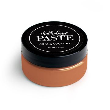 Show details for Papaya Paste A round container of paste by Chalk Couture with a black lid. The label on the lid reads "paste, Chalk Couture, Washable Paste." The paste is a light brown or terracotta color.