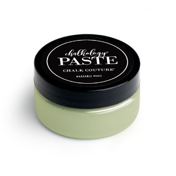 Show details for Sage Paste A container of paste by Chalk Couture. The jar has a black lid with white text on top, and contains light green washable paste.