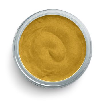Show details for Shimmer Gold Paste A round, clear container filled with smooth, golden-yellow Chalk Couture paste. The texture appears rich and creamy with subtle swirls on the surface. The container is viewed from above, highlighting the even distribution of the product inside.