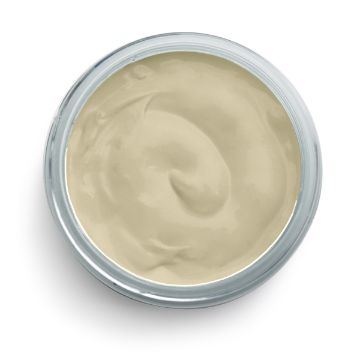 Show details for Dune Paste A top-down view of an open, round container filled with a smooth, light beige Chalk Couture paste. The paste has a slightly swirled texture on the surface. The container appears to be made of clear or translucent material.