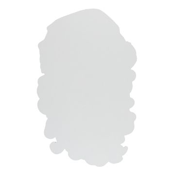 Show details for Believe Santa Chalkable Shapes (1 Piece) A blank, irregularly shaped white cutout with wavy edges, set against a plain white background. The shape is asymmetrical with an uneven top and bottom, resembling a cloud or a piece of torn paper.