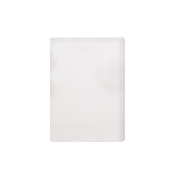 Show details for Acrylic Rectangle (5" x 7") A white rectangular opaque sheet with a smooth surface against a solid white background.