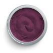 A top view of a silver tin filled with smooth, rich purple paint or cream. The surface of the contents shows a slightly swirled texture. The tin sits on a plain white background.