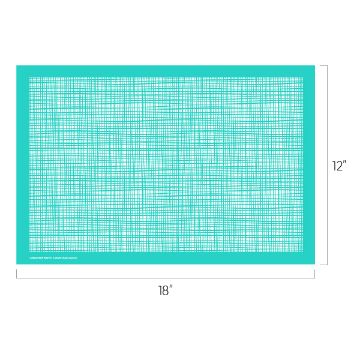 Show details for Weavin’ A turquoise cutting mat with a grid pattern, measuring 18 inches by 12 inches.