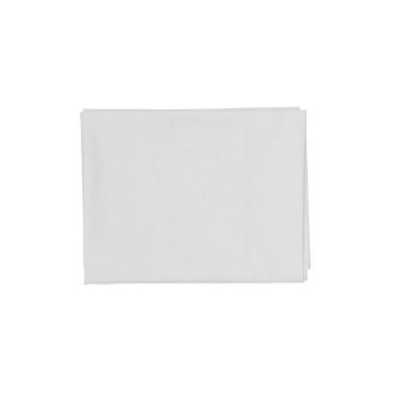 Show details for Linen (White, 17½" x 21¼”) A plain white folded bedsheet or piece of fabric set against a white background.