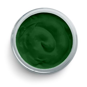 Show details for Ivy Paste (En Vogue) A clear round container filled with smooth, dark green cream or gel, viewed from above against a white background.