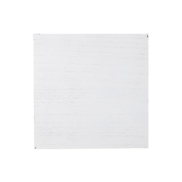 Show details for Chubby Square (9" x 9") A rectangular white wooden board with a subtle wood grain texture, set against a plain white background.