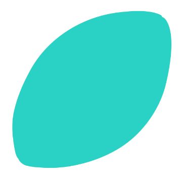 Show details for Digital Download - Weekend Forecast A solid turquoise, roughly oval shape on a white background, resembling an abstract leaf or petal.