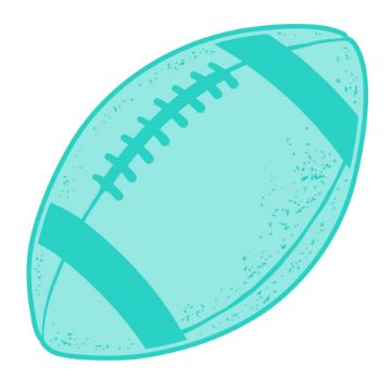 Show details for Digital Download - Weekend Forecast A teal illustration of an American football with visible stitching and two thick stripes near each end, set against a white background.