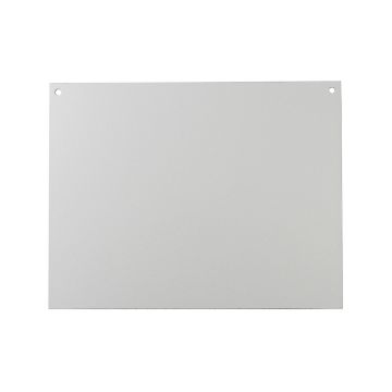 Show details for Silver Metallic Sign (8½" x 11") A plain, rectangular, light gray metal plate with two small holes near the top corners, set against a white background.