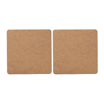 Show details for Simple Square (2-Pack, 5") Two plain, square cork coasters with rounded corners are placed side by side on a white background.