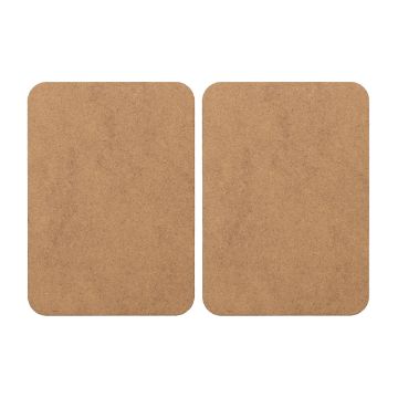 Show details for Simple Rectangle (2-Pack, 5" x 7") Two rectangular pieces of plain brown cardboard with rounded corners are placed side by side on a white background.