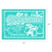 A teal and white vintage-style sign reading “Santa’s Sweets—Always Handmade with Love—North Pole. Only for the Good.” Features holly, bells, snowflakes, wrapped candies, and gift graphics. Dimensions: 6.5" x 4.5".