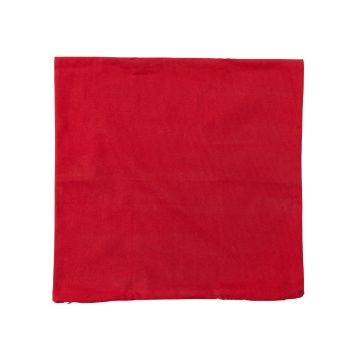Show details for Square Pillow Cover (1-Pack, Cherry, 17½" x 17½") A neatly folded, plain red cloth napkin is shown on a white background.