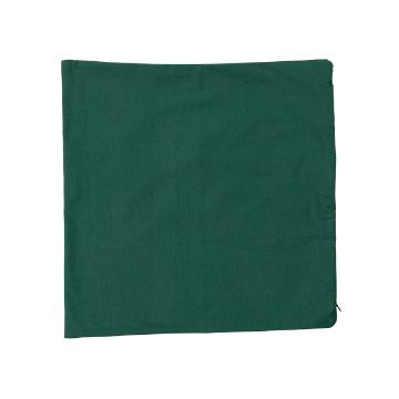 Show details for Square Pillow Cover (1-Pack, Forest, 17½" x 17½") A square piece of dark green fabric, neatly laid flat against a white background.