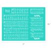 Teal sheet music titled "Santa Claus" with white musical notes, staves, and song lyrics printed in sections across the page. The sheet measures 8.5 inches by 11 inches.