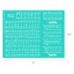 Teal sheet music titled "Santa Claus" with white musical notes, staves, and song lyrics printed in sections across the page. The sheet measures 8.5 inches by 11 inches.