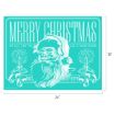 A decorative sign with a vintage Santa face, two lit candles, and the text: "Merry Christmas. To all and to all a good night. Dec. Twenty Fifth." The sign measures 24 inches wide by 18 inches tall.