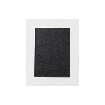 Show details for Everyday Reusable Frame (5" x 7") A blank black chalkboard with a white wooden frame, centered on a plain white background.