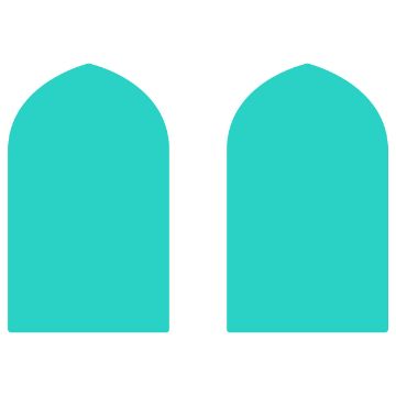 Show details for Stained Glass Scene Digital Download Two identical turquoise shapes, each resembling a rounded arch or a tombstone, are placed side by side on a white background.