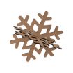 A three-dimensional, interlocking wooden snowflake ornament with a natural finish, shown against a white background.