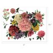 A cluster of colorful vintage-style flowers and leaves, including peonies, roses, violets, and wildflowers, arranged on a white background. The image measures 11 inches wide by 8.5 inches tall.