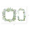 Two rectangular frames with watercolor green and purple leafy borders on a white background. The left frame is horizontal and the right frame is vertical. Dimensions shown are 17" wide and 11" tall.