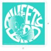 A stylized illustration of Tweety Bird with large eyes and a smiling expression, surrounded by the words "Tweety Bird" in bold, curvy white text on a teal background. The image measures 9 by 9 inches.