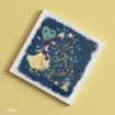 A tile featuring Snow White dancing among flowers, a rabbit, and a squirrel, with the text "Life is better when you dance" in elegant lettering on a navy background. Disney logo in the bottom left corner.