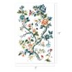 Illustration of blooming branches with colorful flowers and green leaves on a white background, measuring 17 inches tall by 11 inches wide.