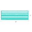 A rectangular turquoise mat with white decorative lines and patterns. The mat measures 18 inches wide and 6 inches tall, as indicated by labeled dimensions.