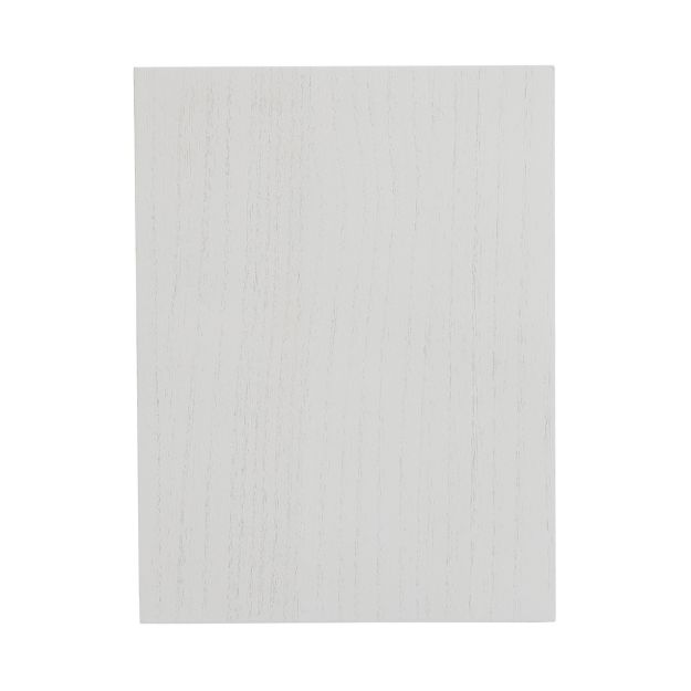 A rectangular, light gray wooden panel with a subtle vertical wood grain pattern, photographed against a white background.