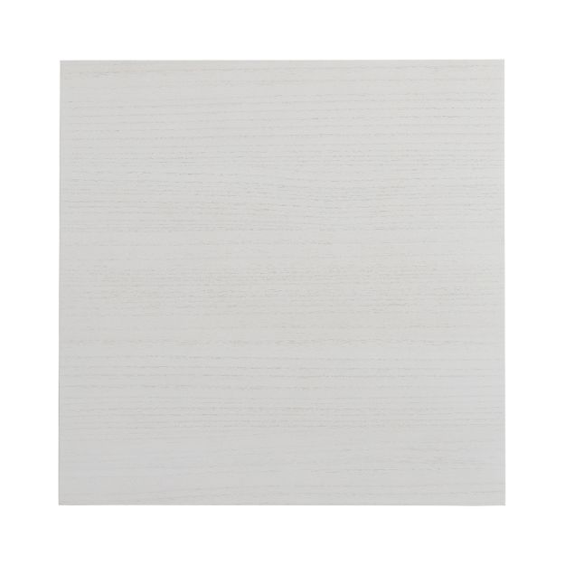 A square, light-colored wooden panel with a subtle horizontal grain pattern on a white background.