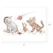 Eeyore, Piglet, and Tigger play outside, watching a pink flower float in the air. The image size is 11 inches wide by 8.5 inches tall.