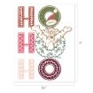 Festive “HO HO HO” text with Tigger wearing a Santa hat and popping out of a holiday wreath in the center “O”. The card is 8.5 inches wide and 11 inches tall.
