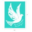 White dove with decorative patterns on turquoise background, accompanied by the text “the most Wonderful Time of the Year.” The image size is labeled as 8.5 by 11 inches.
