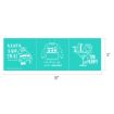 A teal card features Santa with “SANTA SAW THAT,” an ugly sweater with “drink until your ugly sweater is beautiful,” and Santa in a martini glass with “A TINI BIT MERRY.” Dimensions: 18″ x 6″.