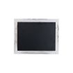 A blank black chalkboard with a distressed white wooden frame, centered on a plain white background.