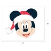 Mickey Mouse wearing a red and white Santa hat, smiling. Image dimensions are 11 inches wide by 8.5 inches tall.